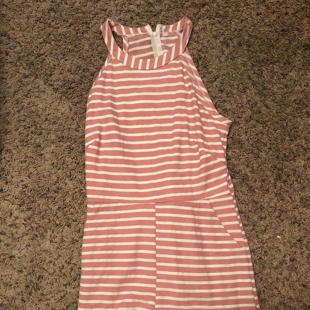 pink and white romper
